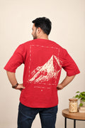 Out of Frame oversized tee in Red, back print