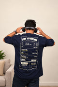 Daily Receipt oversized tee in Dark Blue, back print